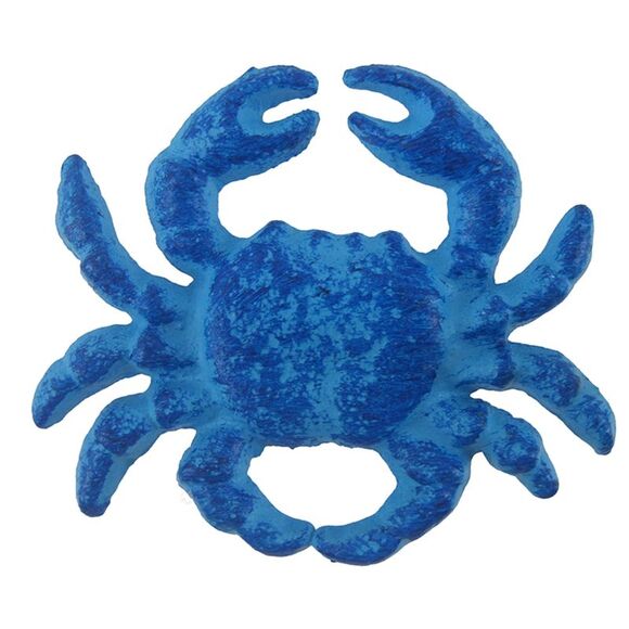Ocean Blue Crab Drawer Pull Painted Cast Iron Distressed Finish - Picture 1 of 4